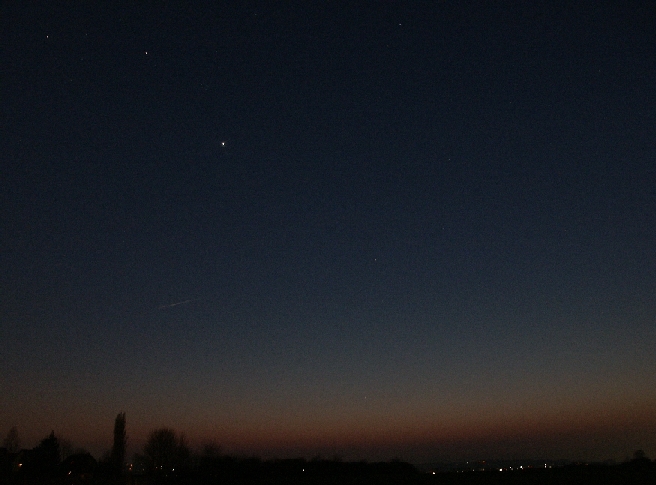 Merkur, Venus und Mars, aufgenommen in Bonn am 28.03.04 um 20.58 MESZ
